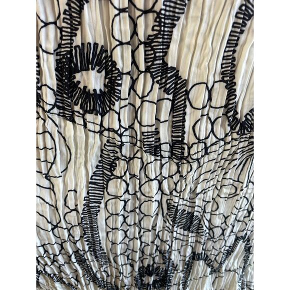 NWOT Alquema Micro Pleat Black & White Print Pinafore Dress Size Large - Picture 6 of 8